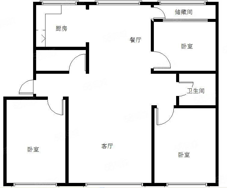 四季阳光3室2厅2卫145㎡南北75万