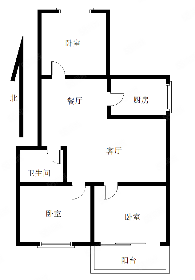 居安3室2厅2卫81㎡南北118万