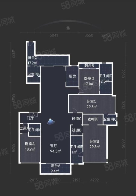 雅居乐御宾府3室2厅4卫338.54㎡南北910万