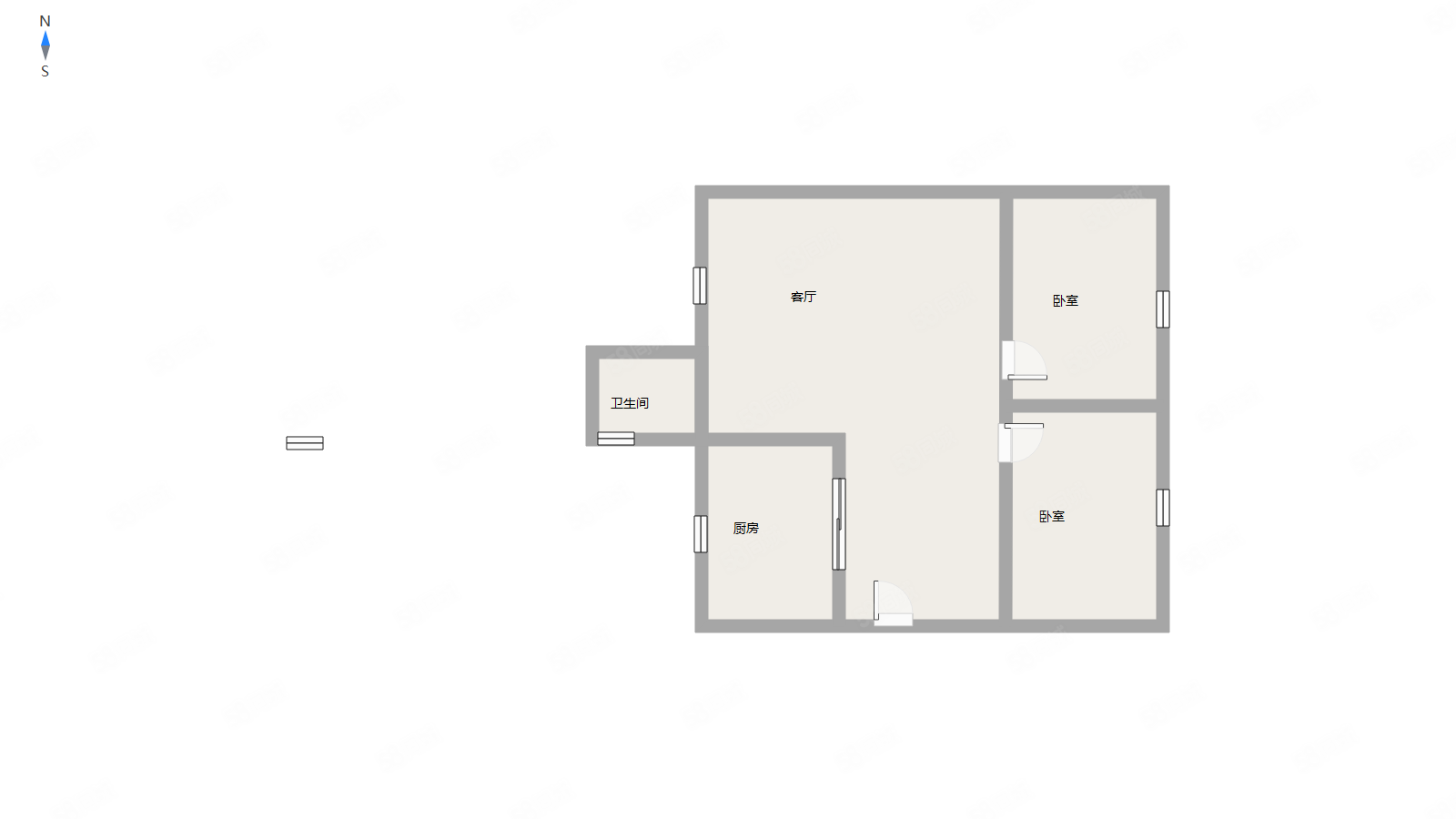 锻造新村2室1厅1卫51.59㎡西南26.8万