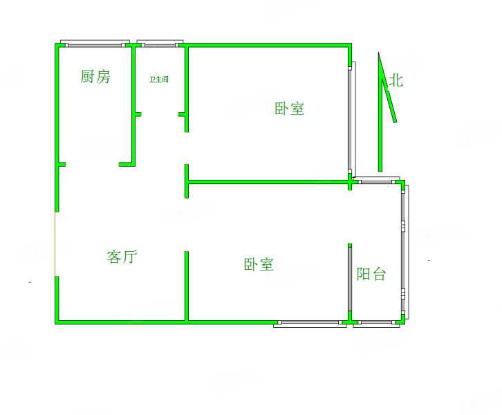 天鹅西区2室1厅1卫55.5㎡南北39.8万