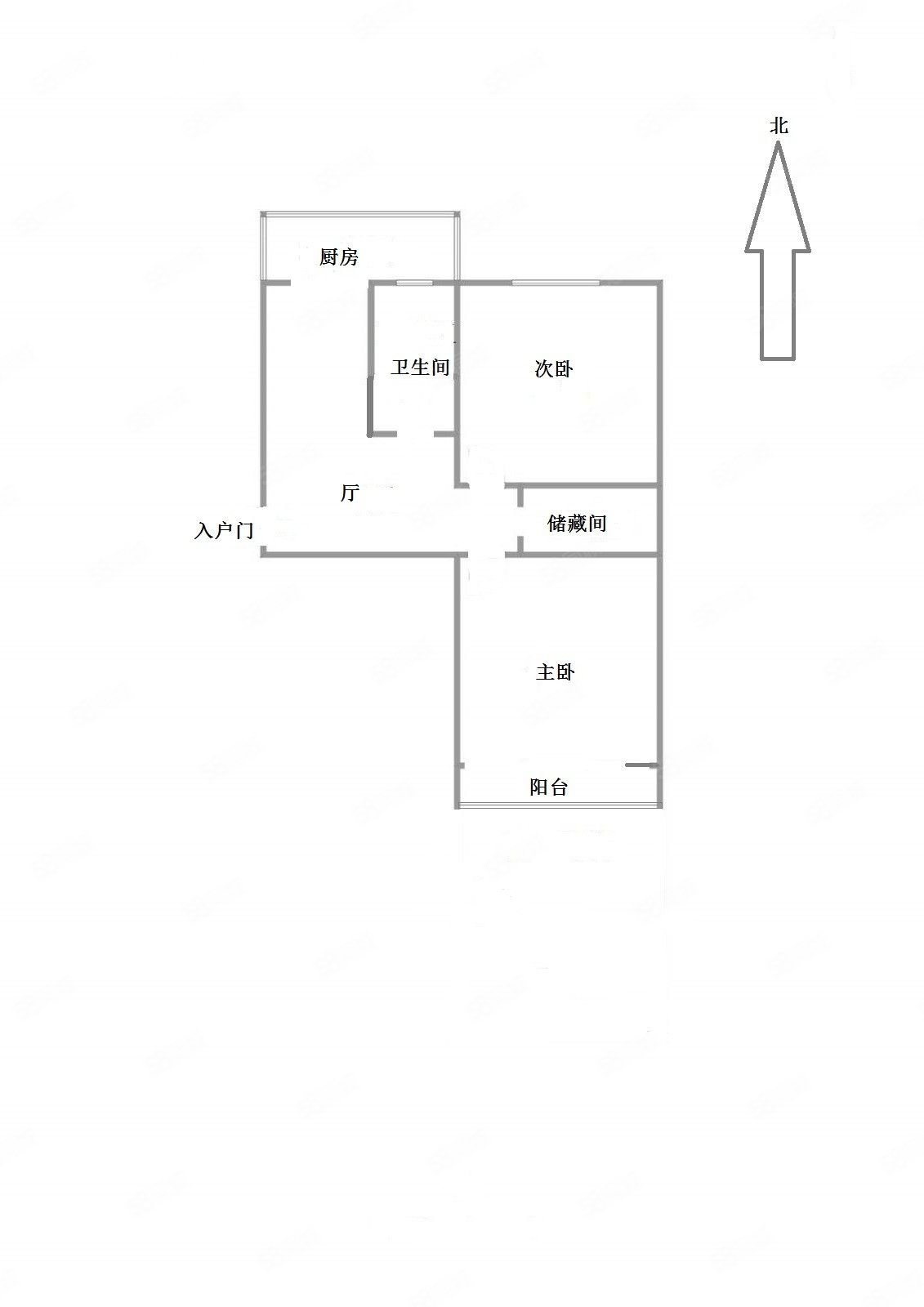 河北经贸大学教工宿舍2室1厅1卫60.62㎡南北95.5万