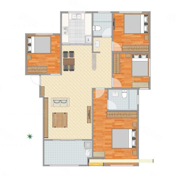 芙蓉广场 精装4室2厅2卫 南北通透 户型大气很舒适,银海大厦-长沙58