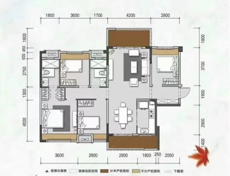 栖霞府西苑4室2厅2卫122㎡南北103万