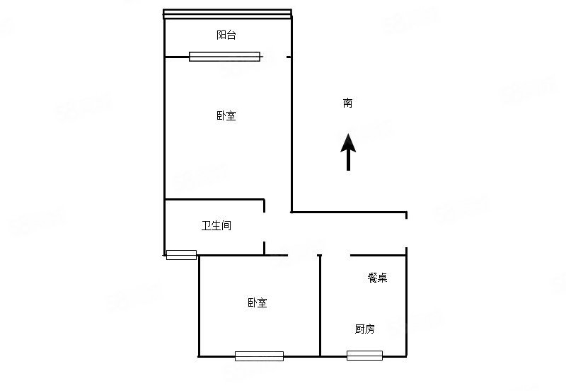 绿波家园 2室1厅1卫 65.0平米 350.00万元