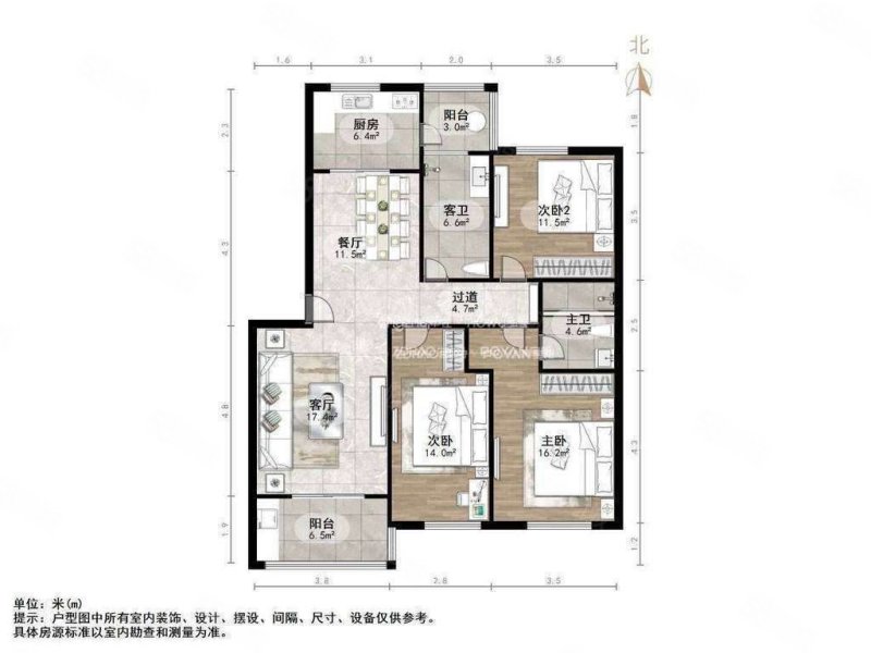 乐天小区(一区)3室2厅2卫120㎡南北35万