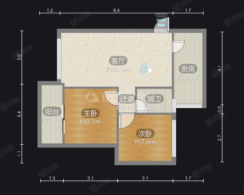 成套厂家属院2室1厅1卫65㎡南北25万