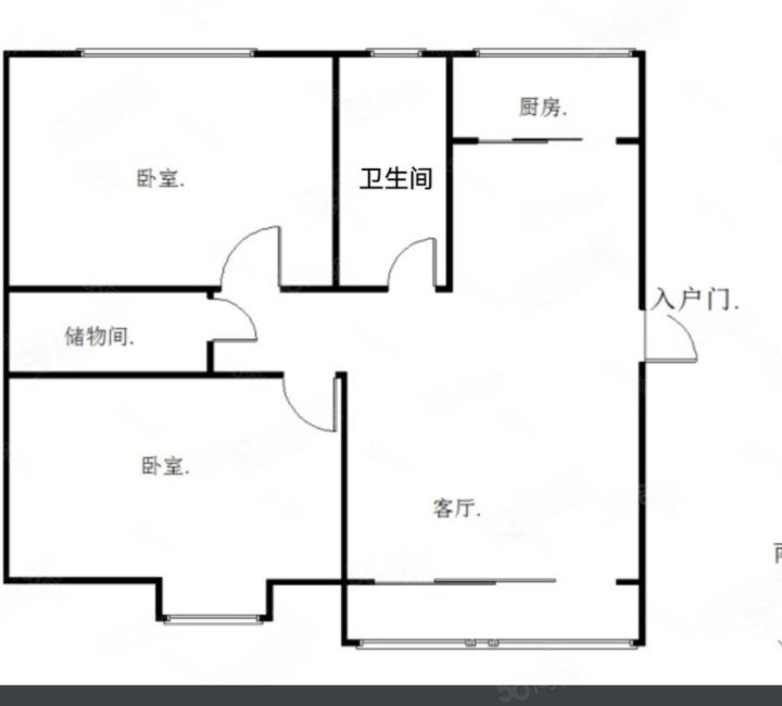 江南雅苑2室2厅1卫86㎡南63万