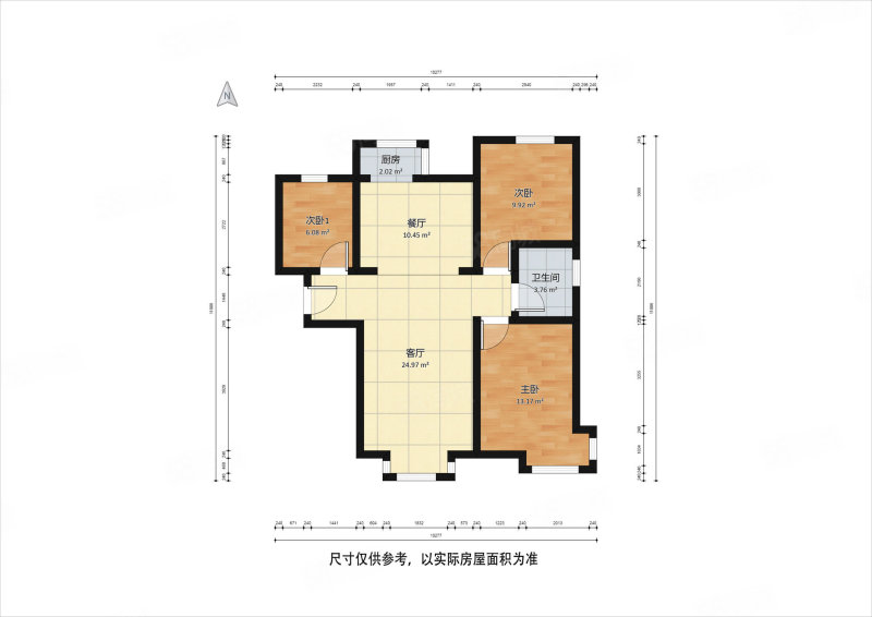 柴楼新庄园兴园3室1厅1卫92.8㎡南北118万