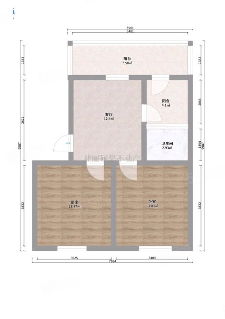 北区花园(苗山路沈飞家属楼)2室1厅1卫55㎡南21万