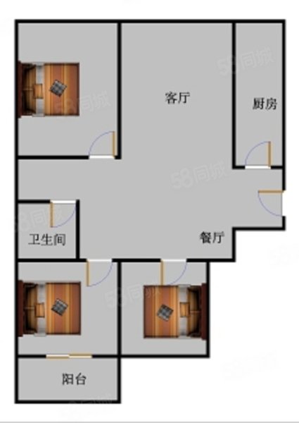 巴塞小镇3室2厅1卫119.55㎡南北96万