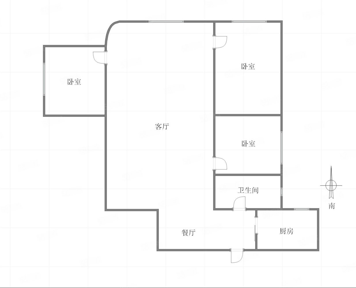 环卫大厦3室1厅1卫116㎡南北90万