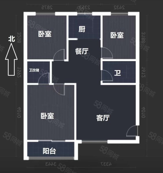 七金苑3室2厅2卫100.02㎡南北113万