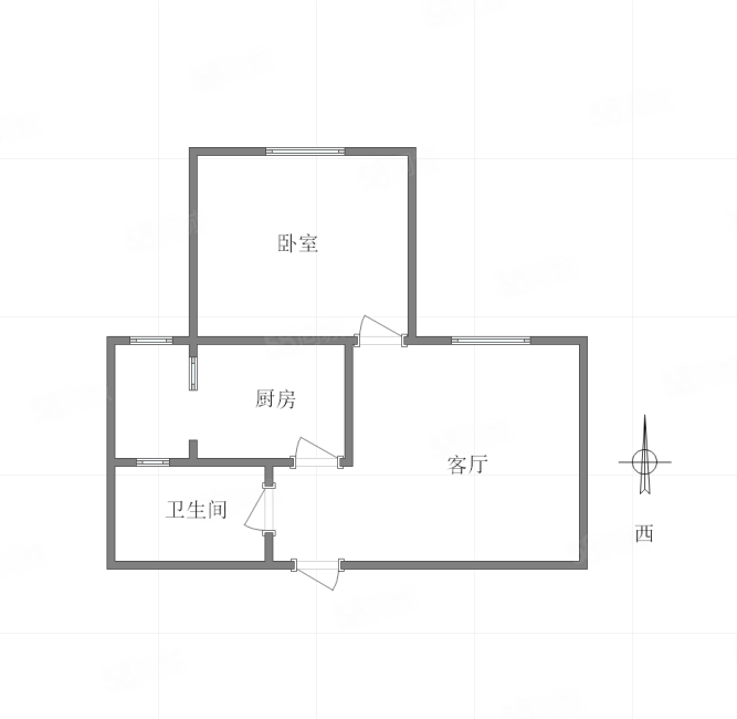 万紫山1室1厅1卫46㎡南北38.5万