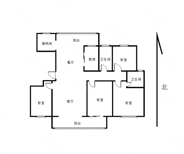 梦灏御园4室2厅2卫163㎡南北123万