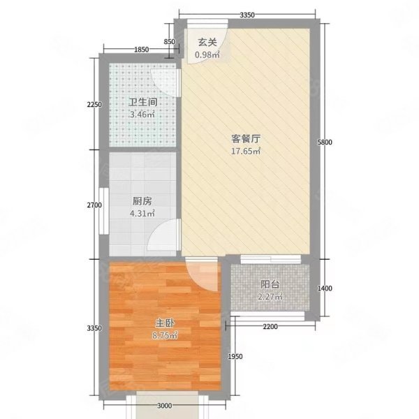 磁湖南郡2室2厅1卫91㎡南北52万