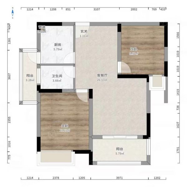 文化路36号楼2室2厅1卫43㎡南北22万