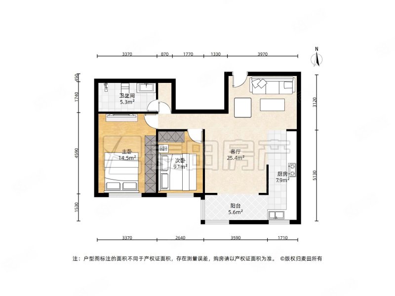 政馨园三区2室1厅1卫95.72㎡南559万