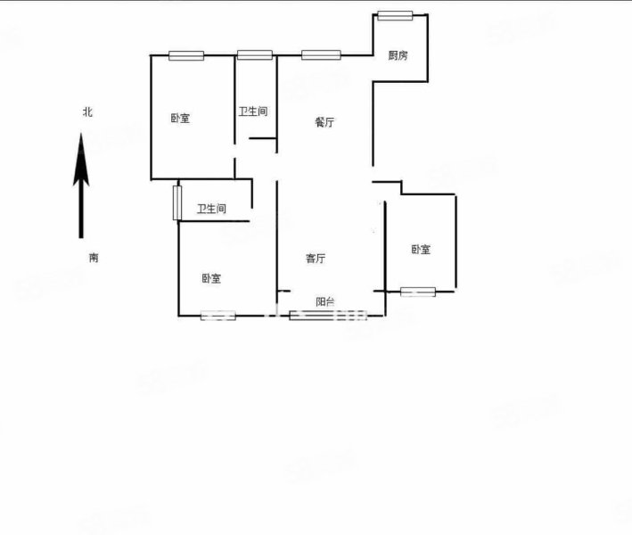 宜阳小区3室2厅2卫131㎡南北180.8万