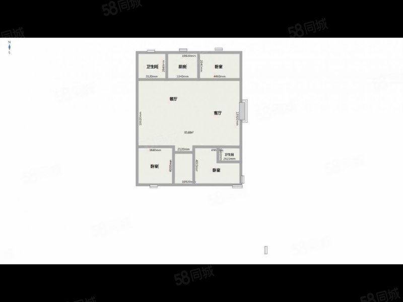 昊鑫名苑3室2厅2卫129.78㎡南北151.08万