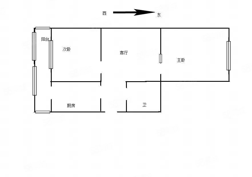 明溪里2室1厅1卫60.95㎡东西118万