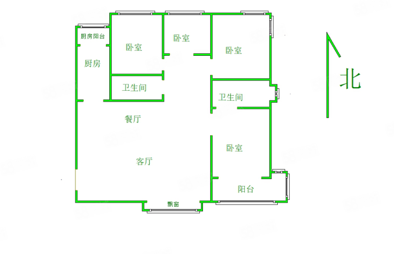 维多利亚夏郡4室2厅2卫162.4㎡南北138万