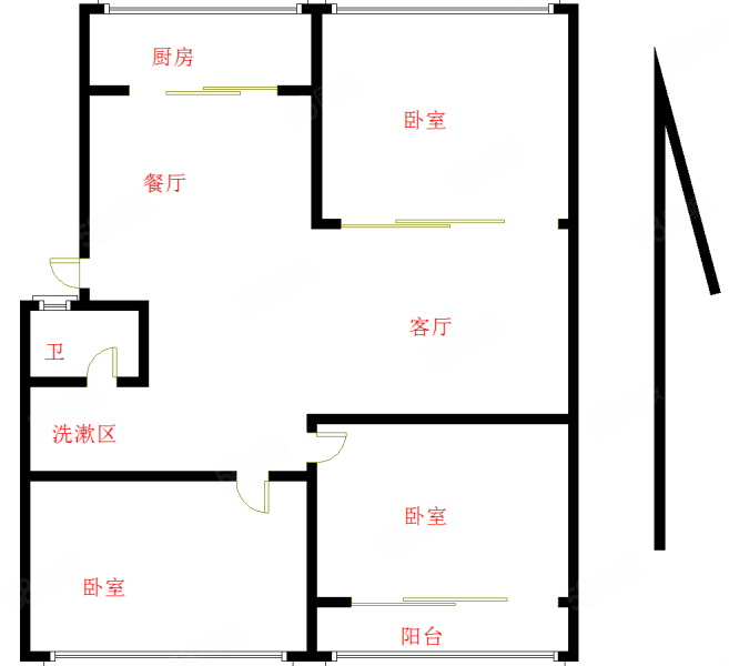 聊建集团五公司家属院3室1厅1卫83.5㎡南北78万