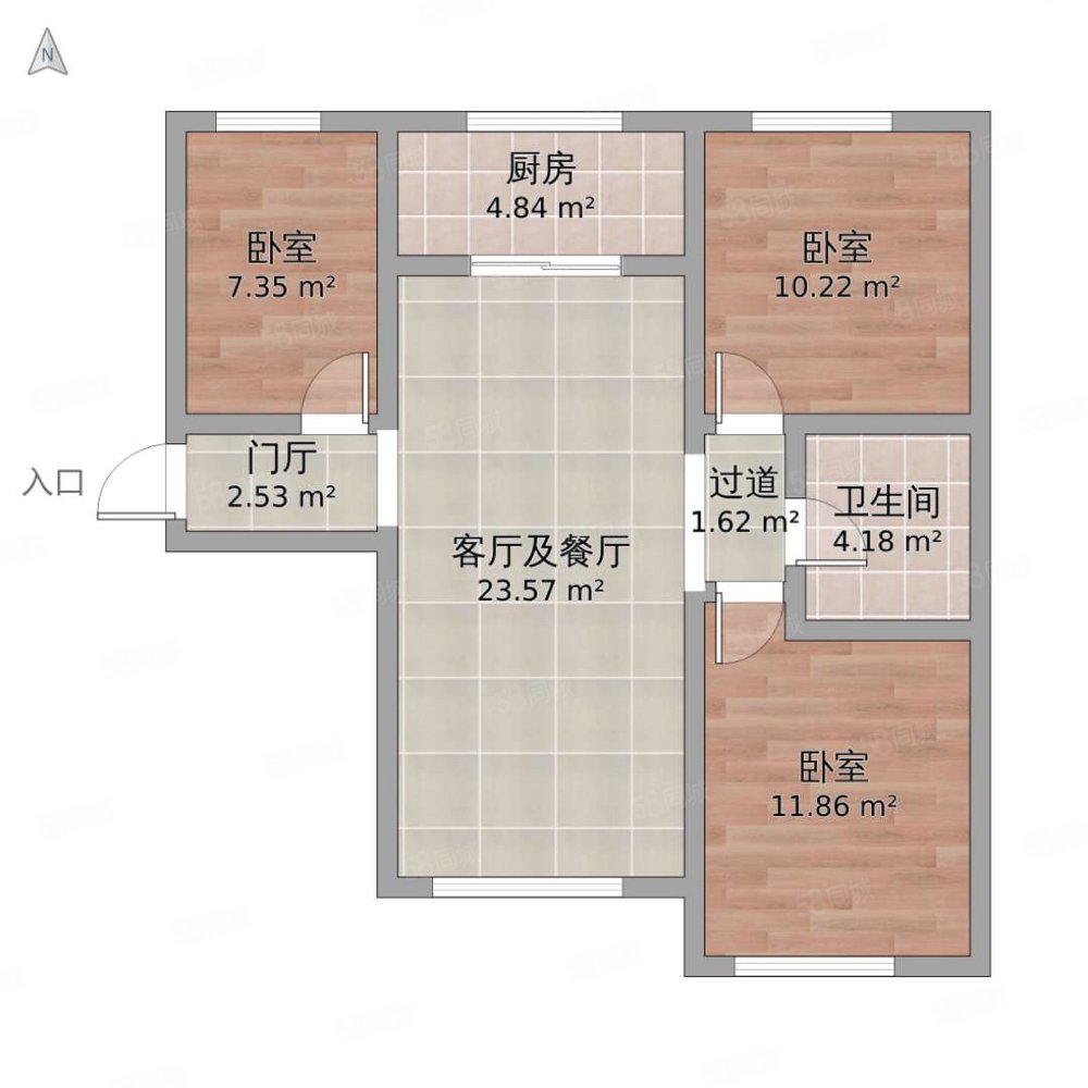 城北区小桥碧桂园拎包入住三室两厅两卫一阳台一厨