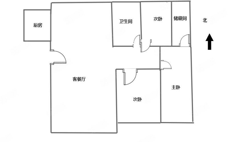 嘉业城市花园(1期)3室2厅2卫131㎡南北93万