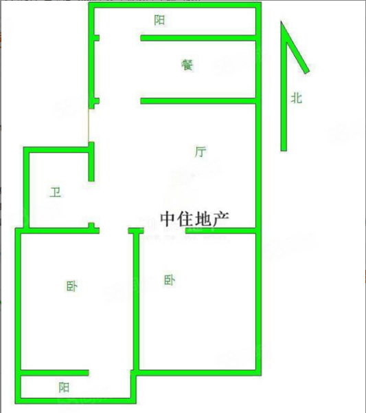 金钟衡器厂宿舍2室2厅1卫84㎡南北115万