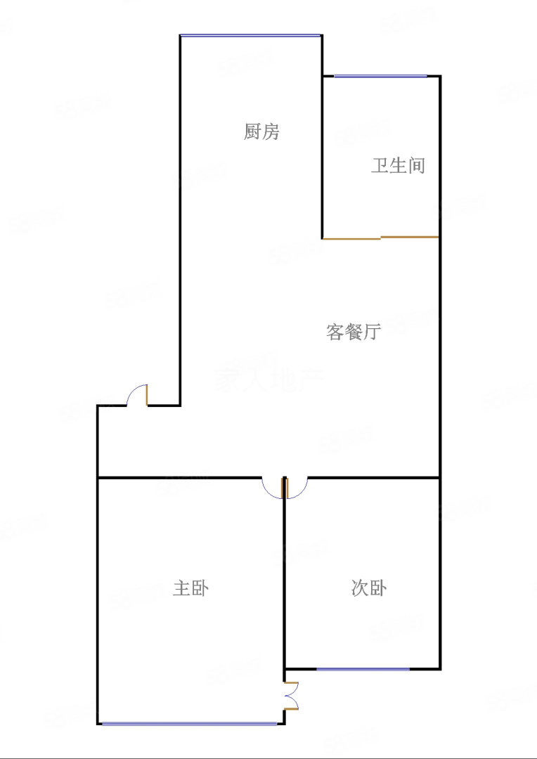 卫东街小区2室2厅1卫80㎡南北41.8万