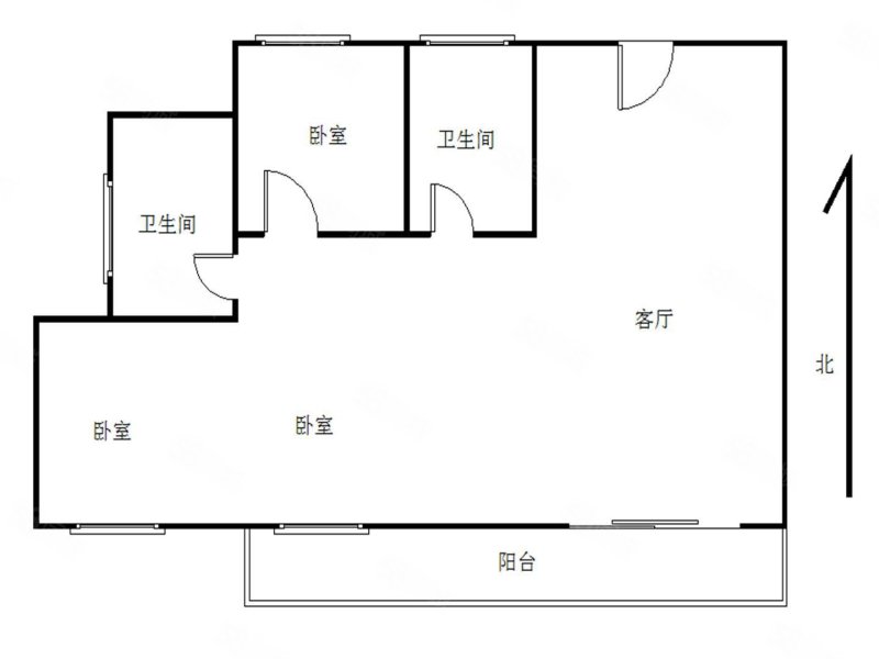 胜利东新村2室1厅1卫57㎡南北44万