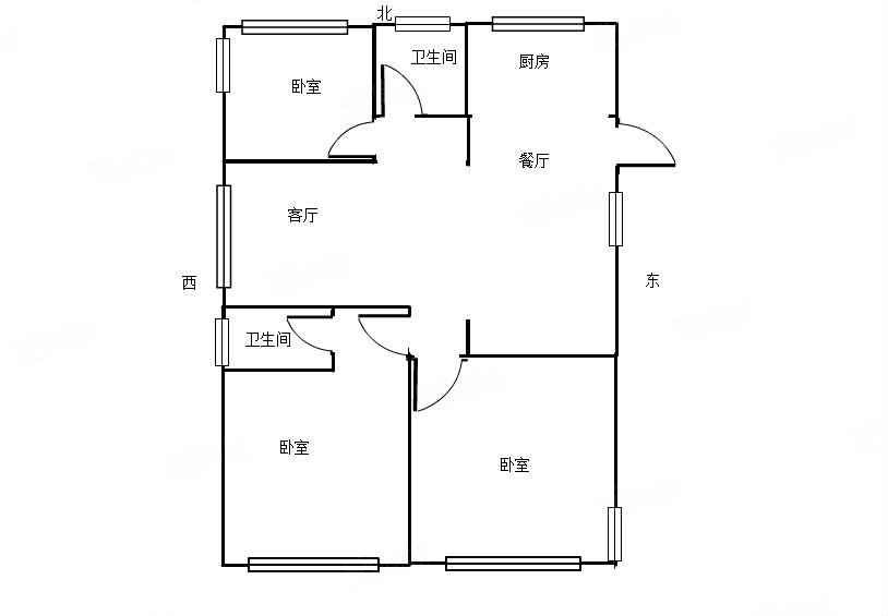 中旅城(二期)3室2厅2卫109.12㎡南北188万