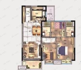 蔚蓝新都(南区)3室2厅2卫113㎡东40万