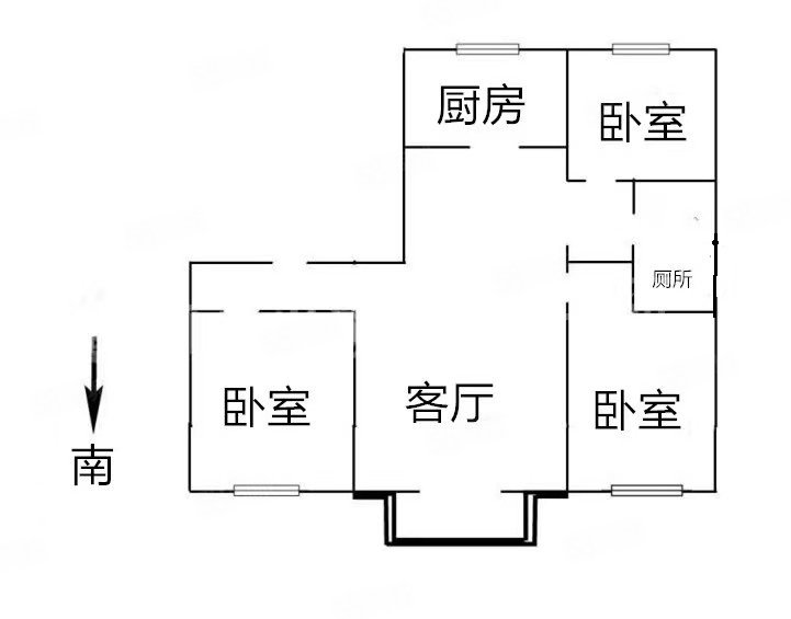 碧桂园华厦阅海3室2厅1卫110㎡南北70万