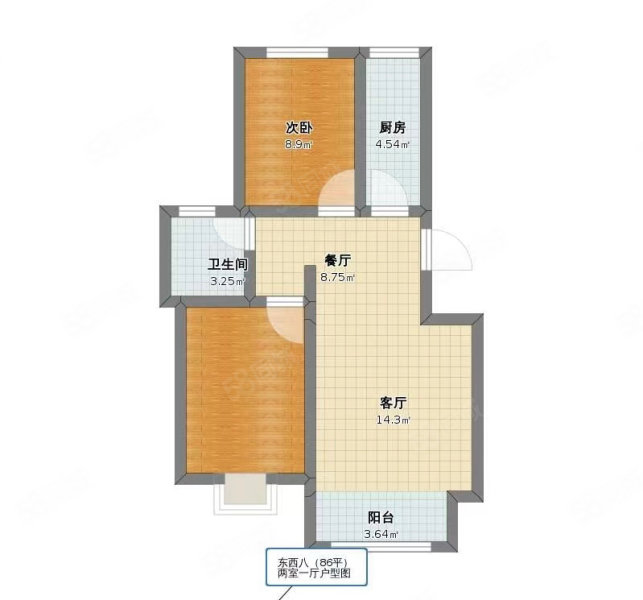 金厦广场3室1厅1卫78㎡南北55万