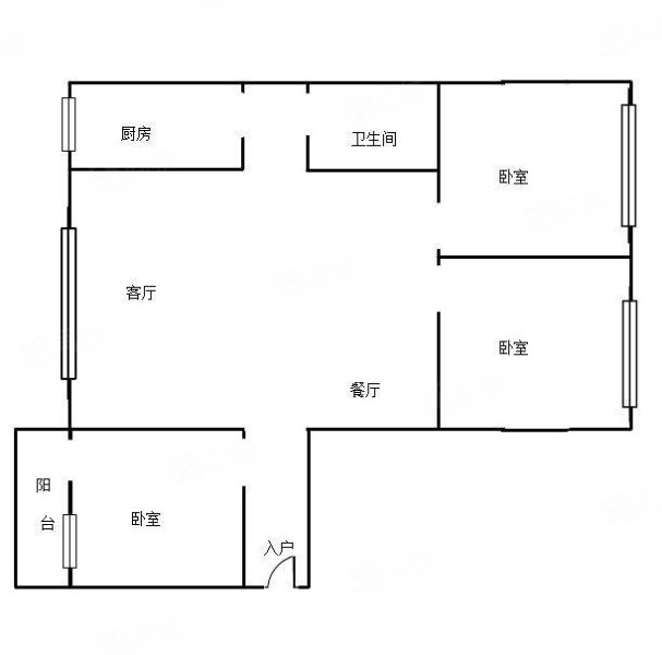 气象局后勤保障基地3室2厅1卫95㎡南北152万