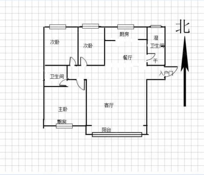 时代华庭居住小区3室2厅2卫134㎡南北108万