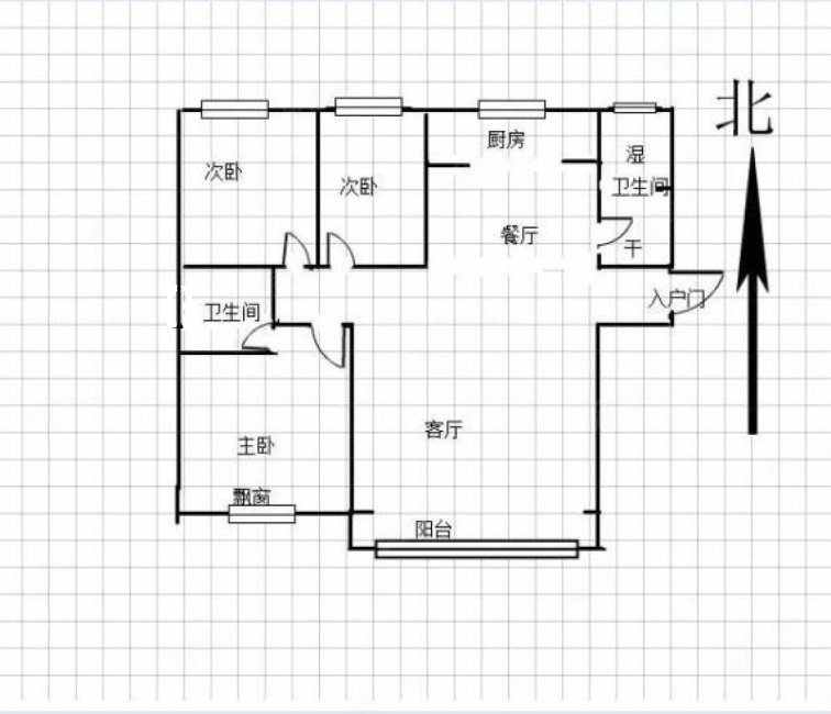 时代华庭居住小区3室2厅2卫134㎡南北108万