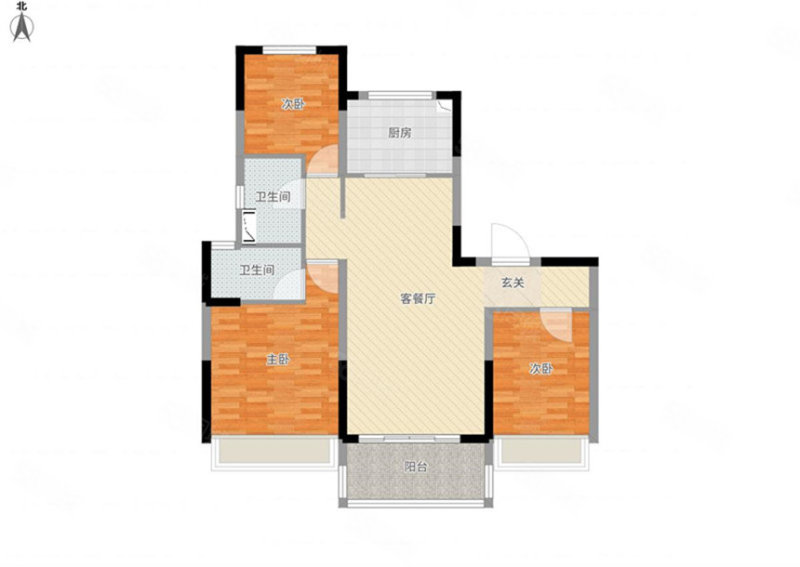 影剧新村3室3厅2卫109㎡南北68万