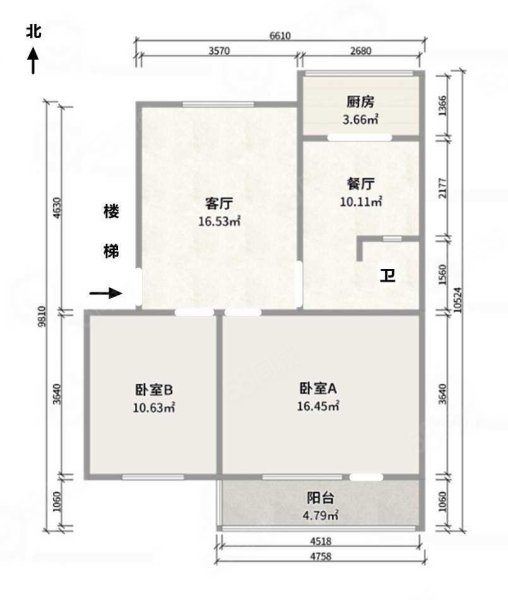 石化(五区)2室2厅1卫83㎡南北28万