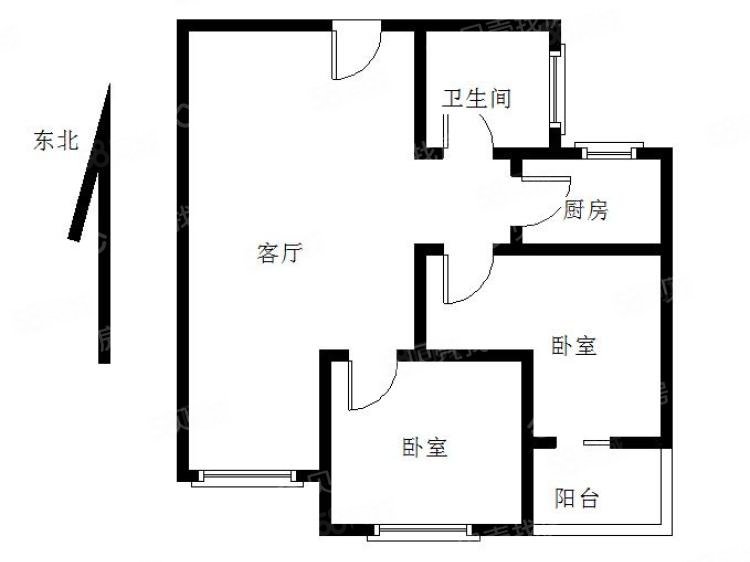 尚书银座2室2厅1卫57.71㎡南北172万