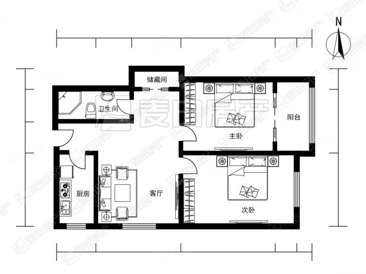 慧忠北里2室2廳1衛(wèi)100.07㎡東南585萬