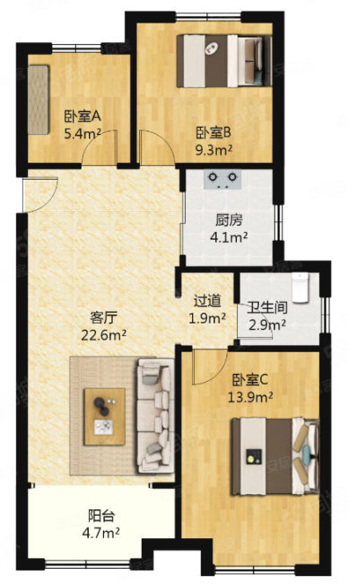 蓝溪谷(别墅)7室5厅4卫264.3㎡南北380万