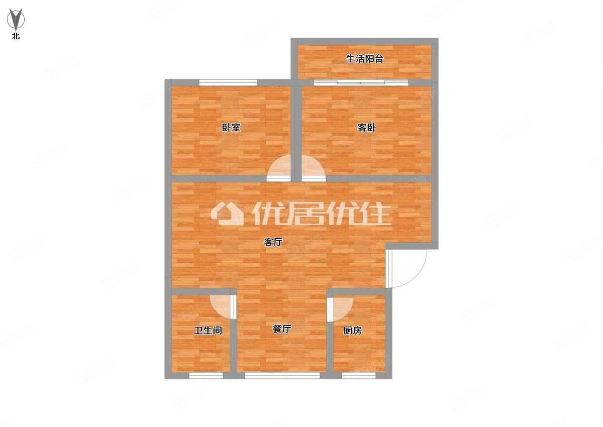 竹溪新兴苑北区2室1厅1卫78㎡南53万