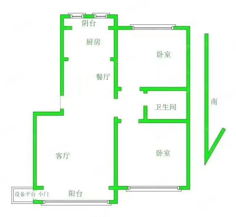 幸福里程2室1厅1卫88.11㎡南北41万