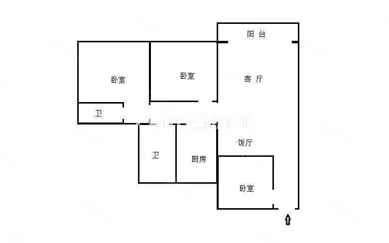 广泽上城3室2厅2卫100㎡南北52万