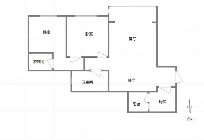 雍江翠湖2室2厅1卫97.88㎡南北130万