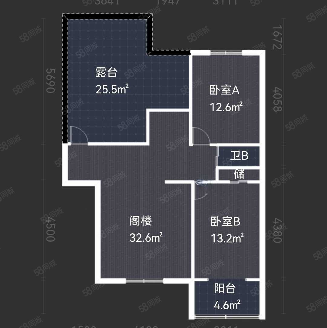 朝晖北里2室2厅2卫104.25㎡南北96万