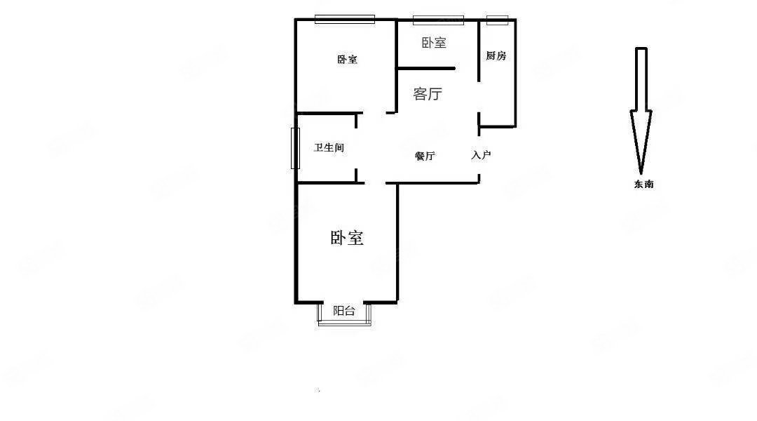 福地华园(双桥)3室1厅1卫85㎡南北70万